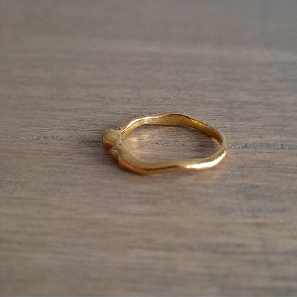 MONICA VINADER 925 sterling silver Gold Vermeil Siren organic wave topaz ring - Picture 4 of 13